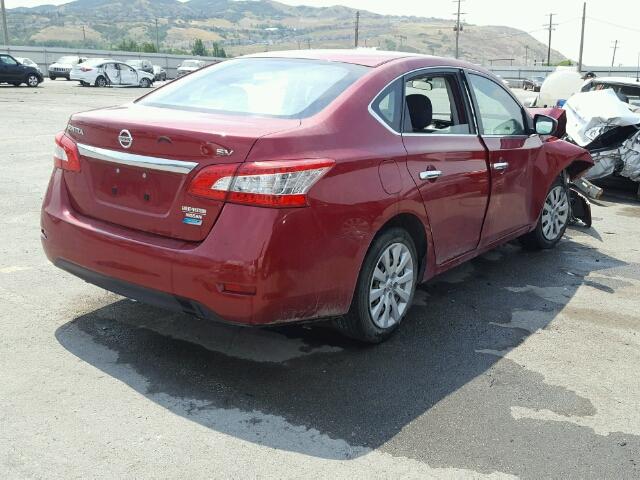 3N1AB7AP2DL715604 - 2013 NISSAN SENTRA S BURGUNDY photo 4