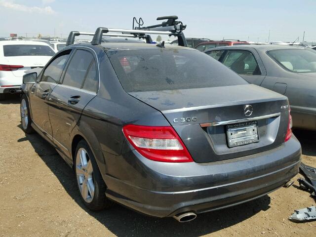 WDDGF8BB9BR170744 - 2011 MERCEDES-BENZ C GRAY photo 3