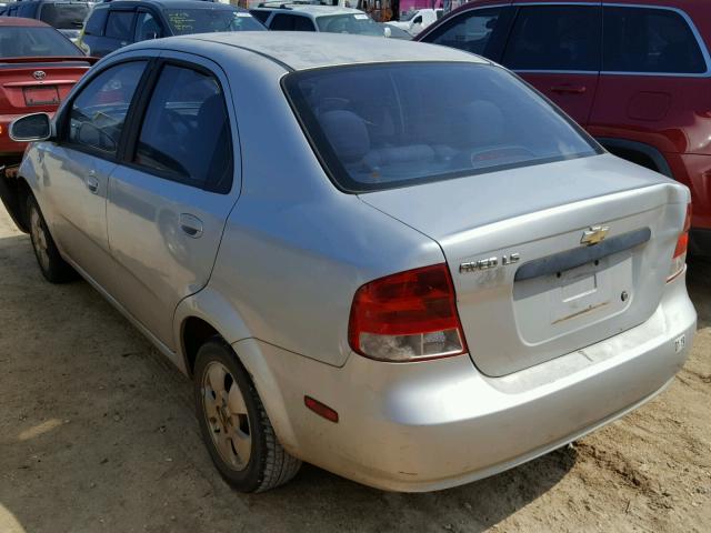 KL1TD56646B555399 - 2006 CHEVROLET AVEO BASE Argent photo 3