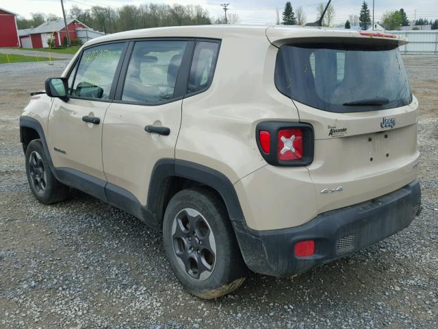 ZACCJBAW0GPC61951 - 2016 JEEP RENEGADE S თაფლისფერი ფოტო 3