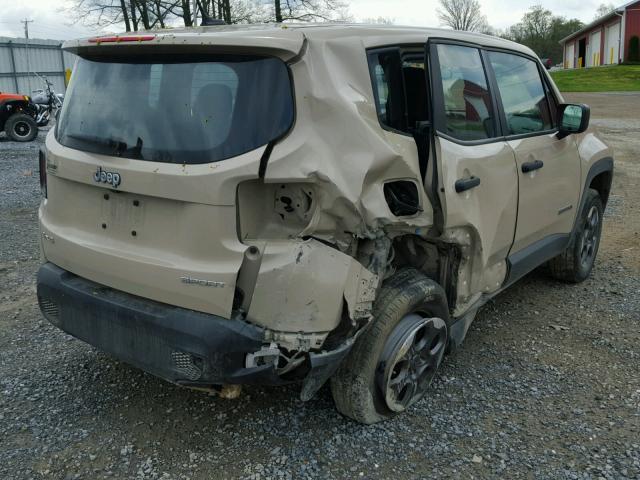 ZACCJBAW0GPC61951 - 2016 JEEP RENEGADE S თაფლისფერი ფოტო 4
