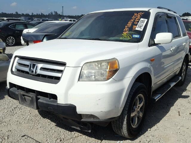 5FNYF28457B047038 - 2007 HONDA PILOT EX WHITE photo 2