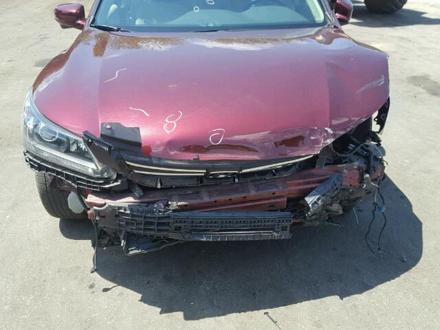 1HGCR2F85DA271892 - 2013 HONDA ACCORD EXL BURGUNDY photo 9