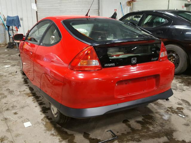 JHMZE137X4T000341 - 2004 HONDA INSIGHT RED photo 3