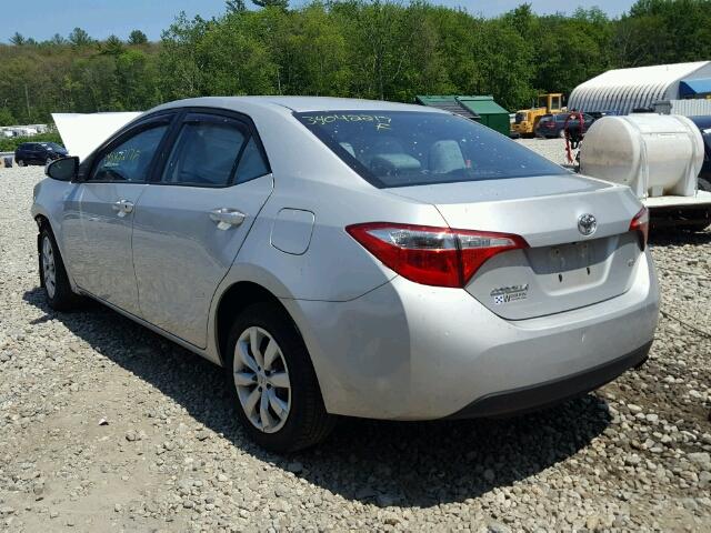 2T1BURHE2EC150156 - 2014 TOYOTA COROLLA L GRAY photo 3