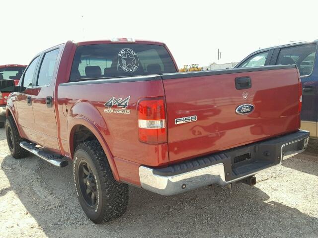 1FTPW14V17KB13494 - 2007 FORD F150 MAROON photo 3