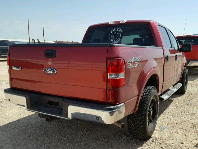 1FTPW14V17KB13494 - 2007 FORD F150 MAROON photo 4