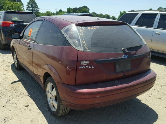 1FAFP31N46W161092 - 2006 FORD FOCUS ZX3 BURGUNDY photo 3