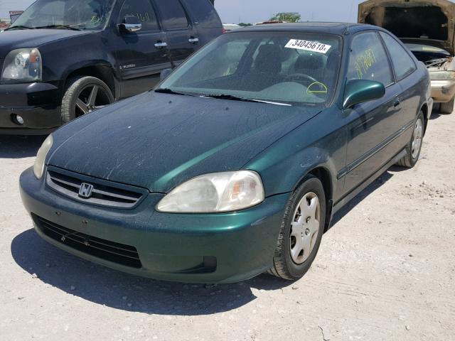 1HGEJ8144XL021740 - 1999 HONDA CIVIC EX GREEN photo 2