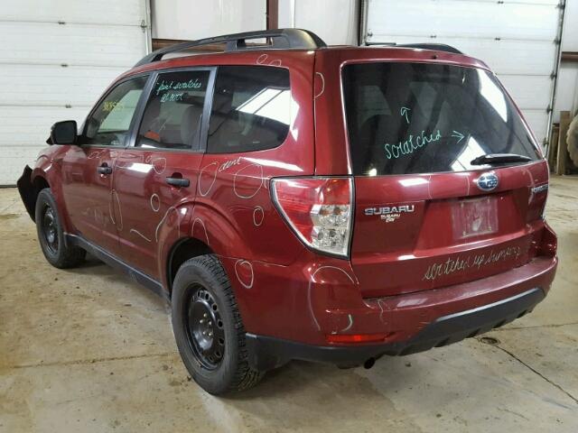 JF2SH62649H724179 - 2009 SUBARU FORESTER 2 RED photo 3