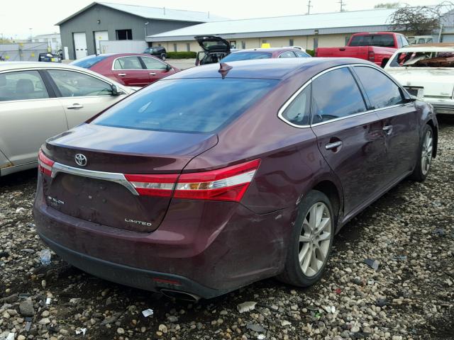 4T1BK1EB1FU186048 - 2015 TOYOTA AVALON XLE BURGUNDY photo 4