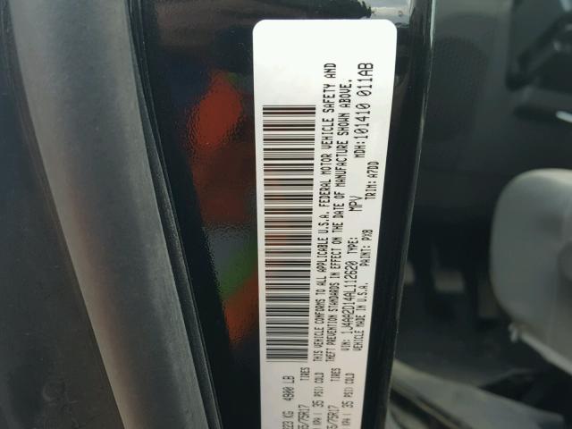 1J4AA2D14AL112620 - 2010 JEEP WRANGLER S BLACK photo 10