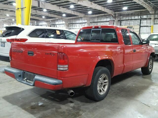 1D7GL32N645591502 - 2004 DODGE DAKOTA SPO RED photo 4