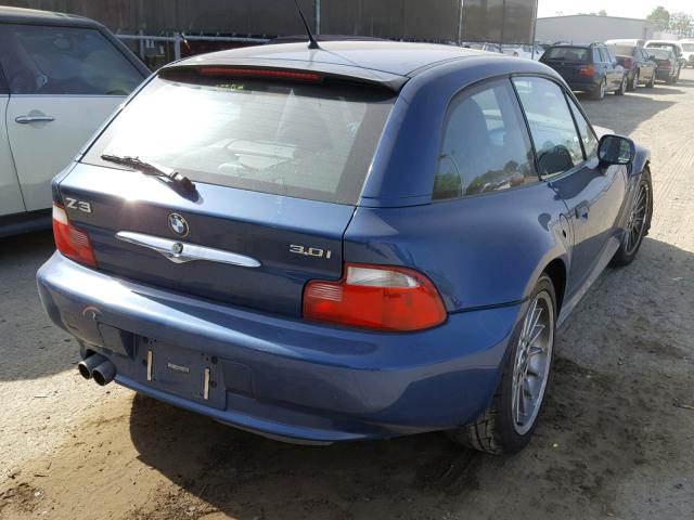 4USCK734X2LM14090 - 2002 BMW Z3 3.0 BLUE photo 4