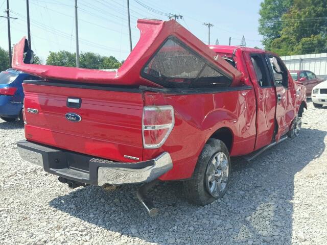 1FTFX1CF7DFD08118 - 2013 FORD F150 RED photo 4