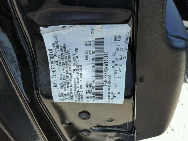 1FAHP37N37W160145 - 2007 FORD FOCUS ZX5 BLACK photo 10