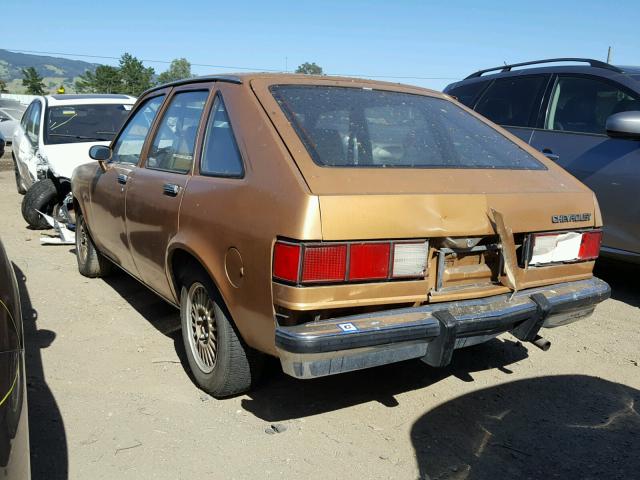 1G1AB68C4CA134226 - 1982 CHEVROLET CHEVETTE GOLD photo 3