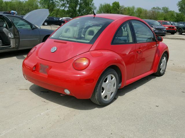 3VWCS21C91M422632 - 2001 VOLKSWAGEN NEW BEETLE 红色 照片 4