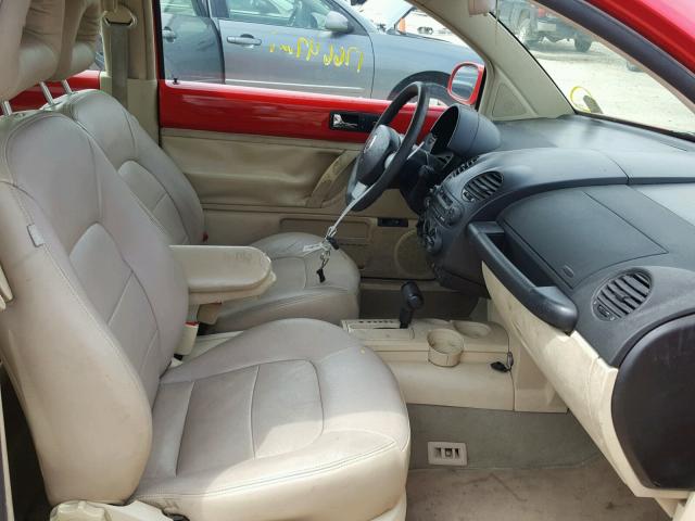 3VWCS21C91M422632 - 2001 VOLKSWAGEN NEW BEETLE 红色 照片 5