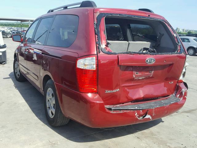 KNDMB233366060194 - 2006 KIA SEDONA EX BURGUNDY photo 3