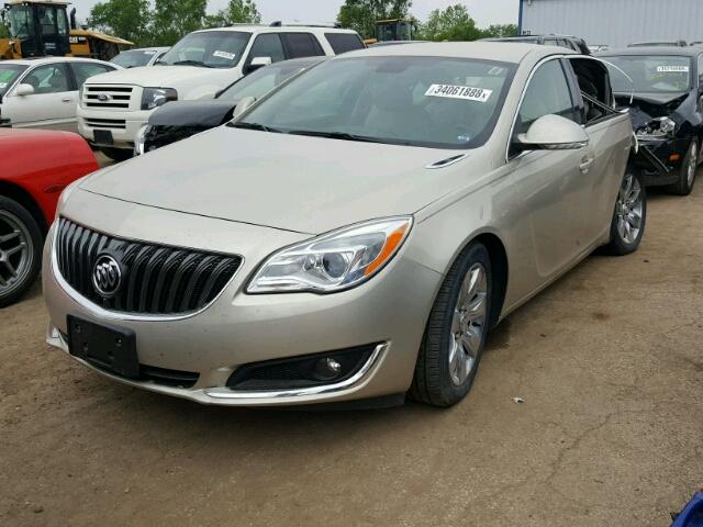 2G4GK5EX6E9198605 - 2014 BUICK REGAL TAN photo 2