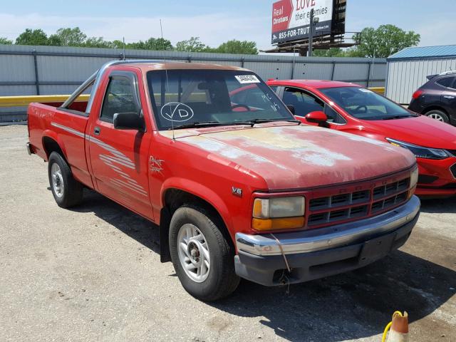 1B7FL26X1PS108739 - 1993 DODGE DAKOTA RED photo 1