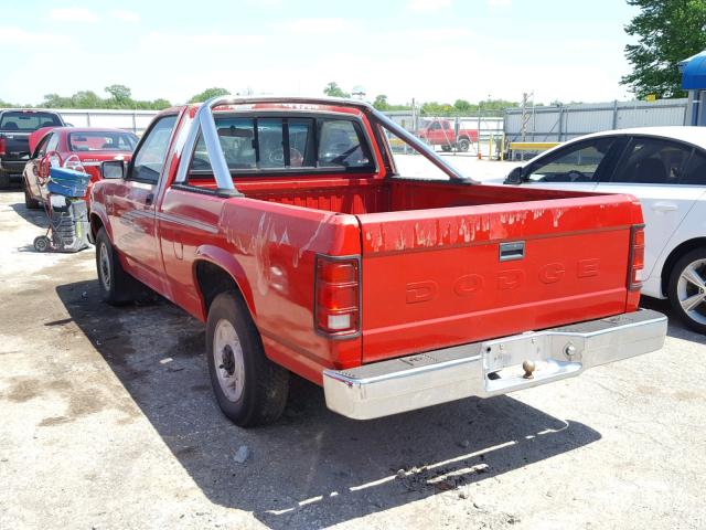 1B7FL26X1PS108739 - 1993 DODGE DAKOTA RED photo 3