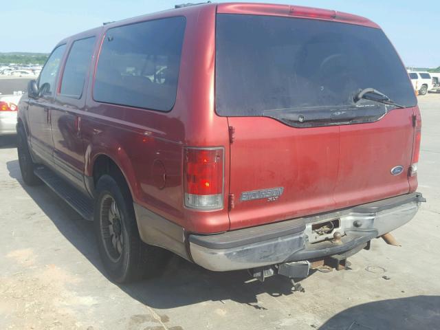 1FMNU40L72EC54253 - 2002 FORD EXCURSION RED photo 3