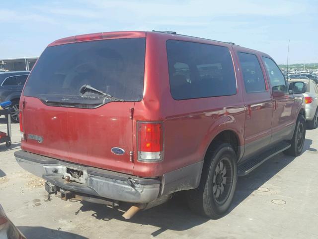 1FMNU40L72EC54253 - 2002 FORD EXCURSION RED photo 4