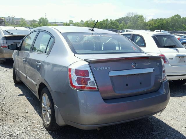 3N1AB6AP8CL727409 - 2012 NISSAN SENTRA 2.0 SILVER photo 3