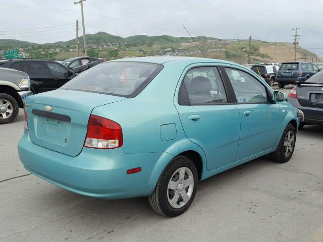 KL1TD52695B286112 - 2005 CHEVROLET AVEO BASE Bleu photo 4