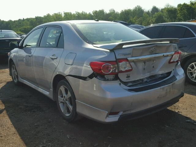 2T1BU4EE3CC878427 - 2012 TOYOTA COROLLA BA SILVER photo 3