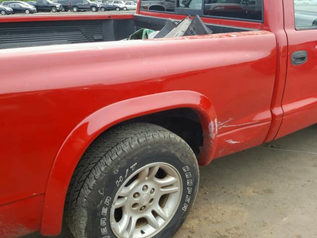 1D7FL16K84S700218 - 2004 DODGE DAKOTA SXT RED photo 9