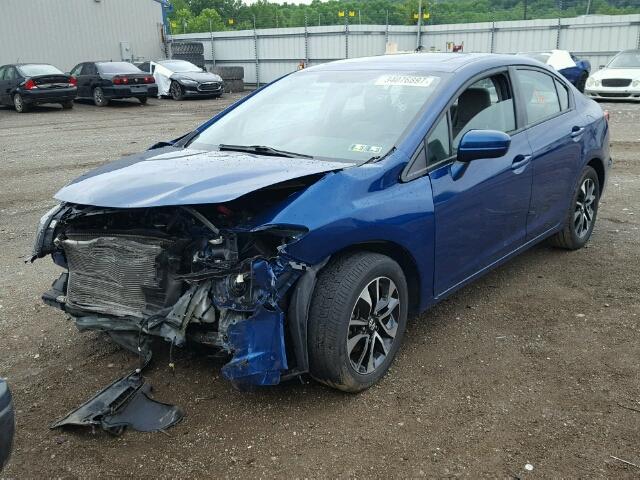 19XFB2F89EE241258 - 2014 HONDA CIVIC EX BLUE photo 2