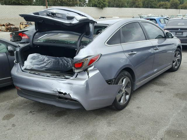 KMHE34L10GA016966 - 2016 HYUNDAI SONATA HYB BLUE photo 4