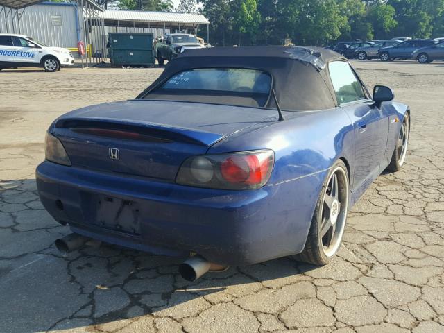 JHMAP11431T002783 - 2001 HONDA S2000 BLUE photo 4