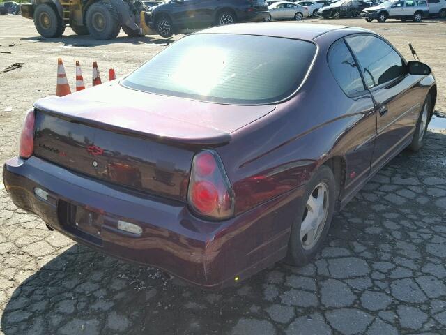 2G1WX12K049131086 - 2004 CHEVROLET MONTE CARL MAROON photo 4