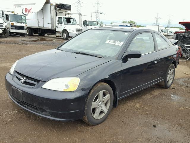 1HGEM22901L021448 - 2001 HONDA CIVIC SI BLACK photo 2