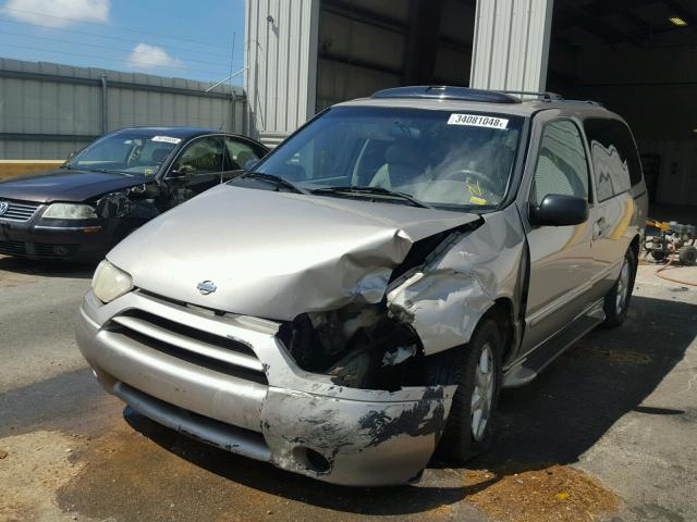 4N2ZN17T01D827552 - 2001 NISSAN QUEST GLE TAN photo 2