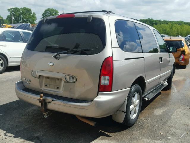 4N2ZN17T01D827552 - 2001 NISSAN QUEST GLE TAN photo 4