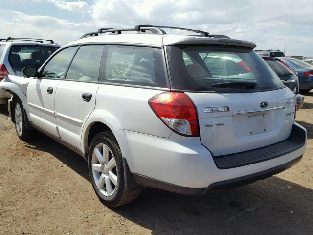 4S4BP61C497346195 - 2009 SUBARU OUTBACK 2. WHITE photo 3