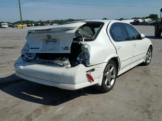 JN1CA31D41T613349 - 2001 NISSAN MAXIMA GXE WHITE photo 4