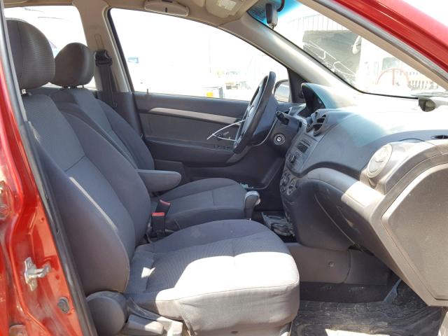 KL1TD56668B019590 - 2008 CHEVROLET AVEO BASE Rouge photo 5