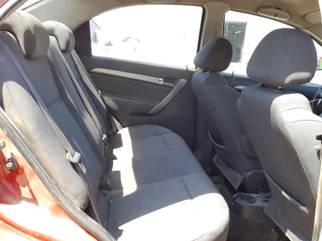 KL1TD56668B019590 - 2008 CHEVROLET AVEO BASE Rouge photo 6