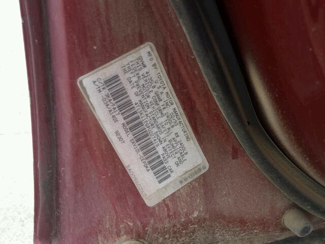 4T1SK11E6PU227419 - 1993 TOYOTA CAMRY DX RED photo 10