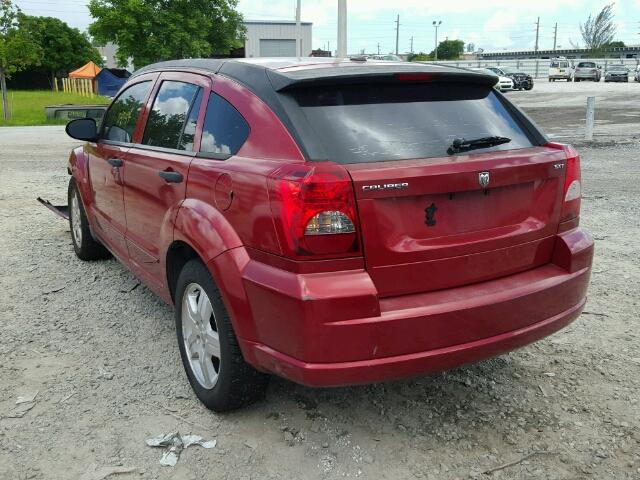 1B3HB48B17D381372 - 2007 DODGE CALIBER SX RED photo 3