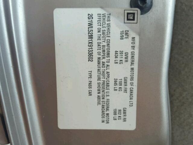 2G1WL52M1X9133602 - 1999 CHEVROLET LUMINA BAS ბეჟი ფოტო 10