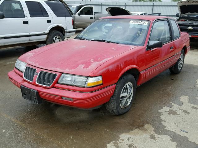 1G2NG14U8MC625937 - 1991 PONTIAC GRAND AM RED photo 2