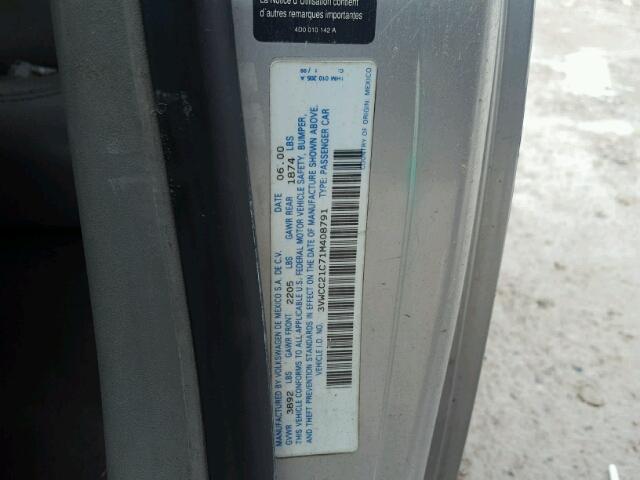 3VWCC21C71M408791 - 2001 VOLKSWAGEN NEW BEETLE 银色 照片 10