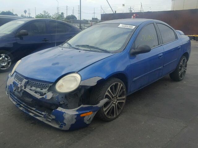 1B3ES56C35D268055 - 2005 DODGE NEON SXT BLUE photo 2